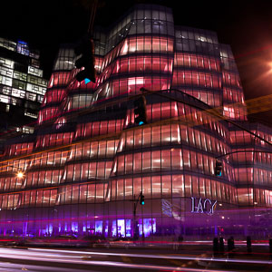 IAC Building Turns Pink