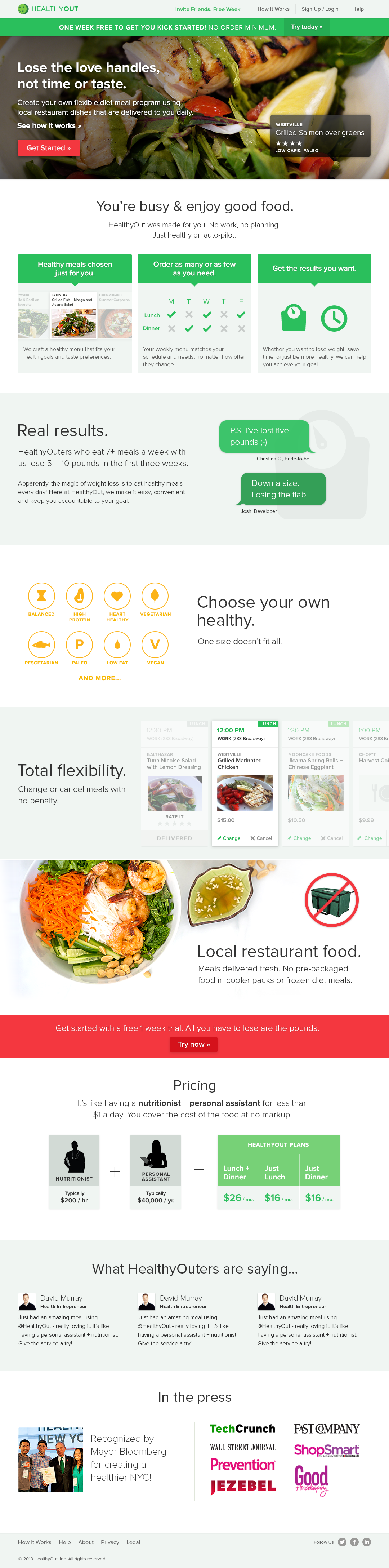 HealthyOut Homepage