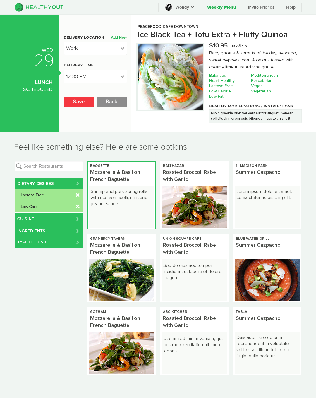 Meal Detail Page