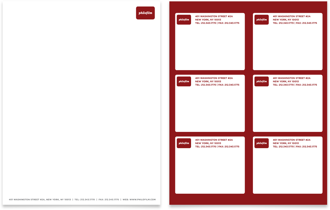 Letterhead and Label Sheet