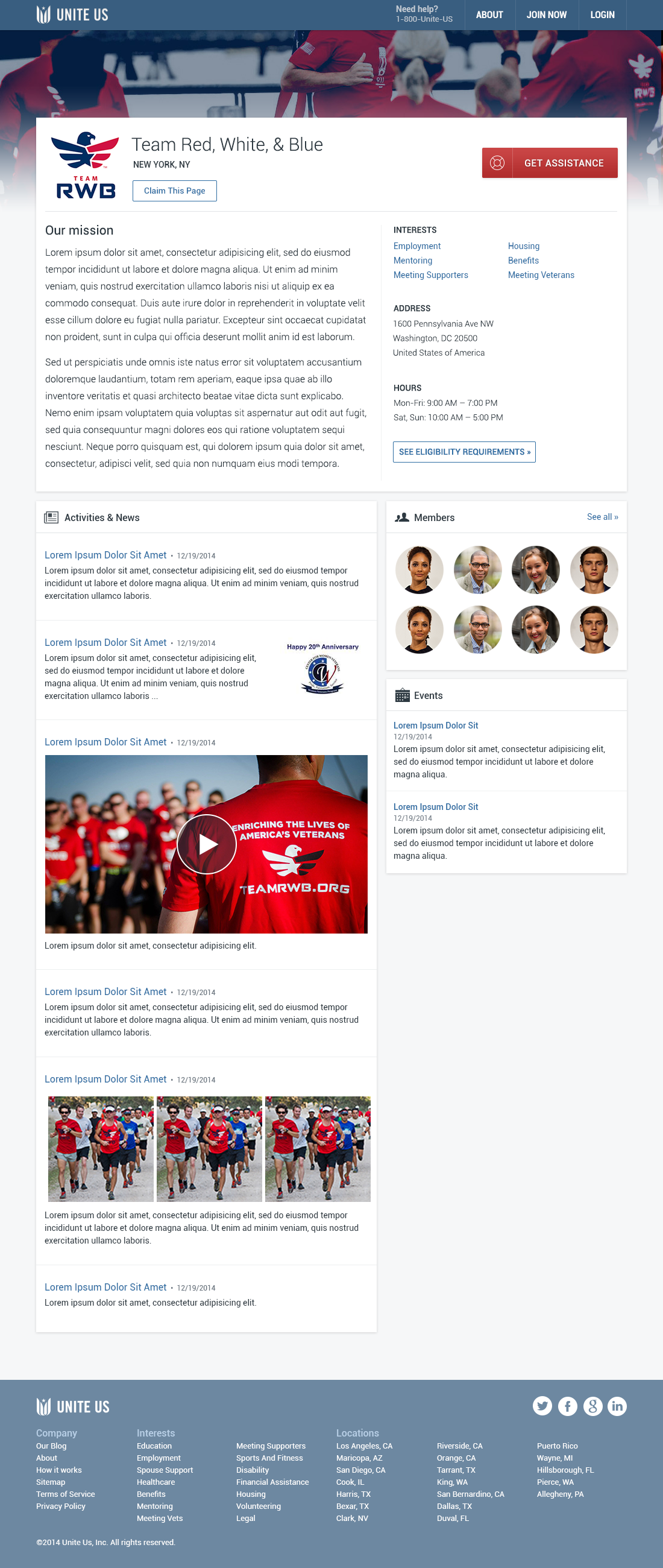 Organization Profile Page