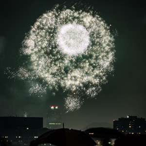 Celestial Fireworks in the Rain